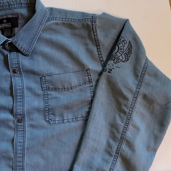 Blue Denim Long Sleeve Shirt - Picture 3 of 7